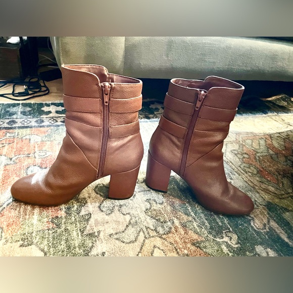 Nine West Brown Leather Ankle Boots Sz 7 - Picture 5 of 7